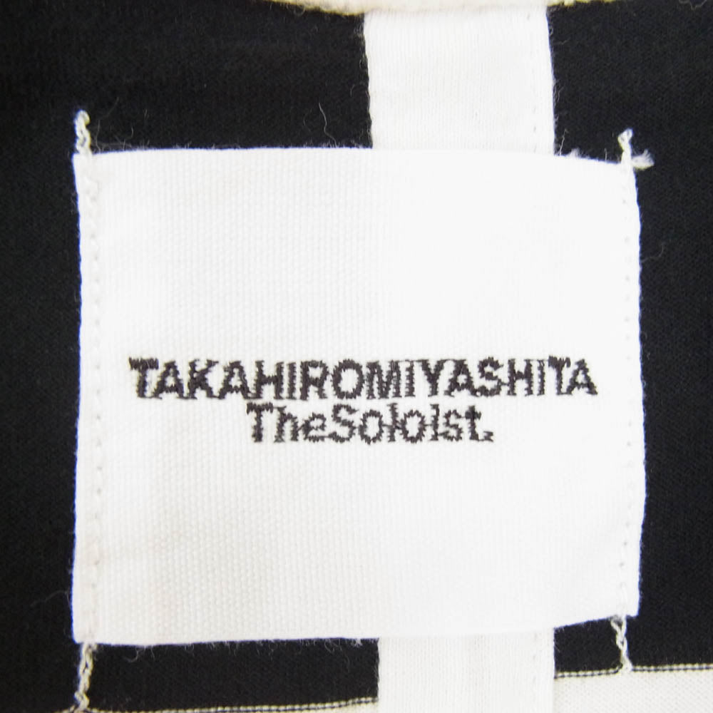 TAKAHIRO MIYASHITA The SoloIst. タカヒロミヤシタザソロイスト swc.0008b マルチ ボーダー カットソー Tシャツ ブラック系 48【中古】
