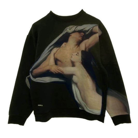 OAMC オーエーエムシー 22A280AY12 × Le Louvre ルーブル ルーヴル グラフィック プリント スウェット ブラック系 L【中古】