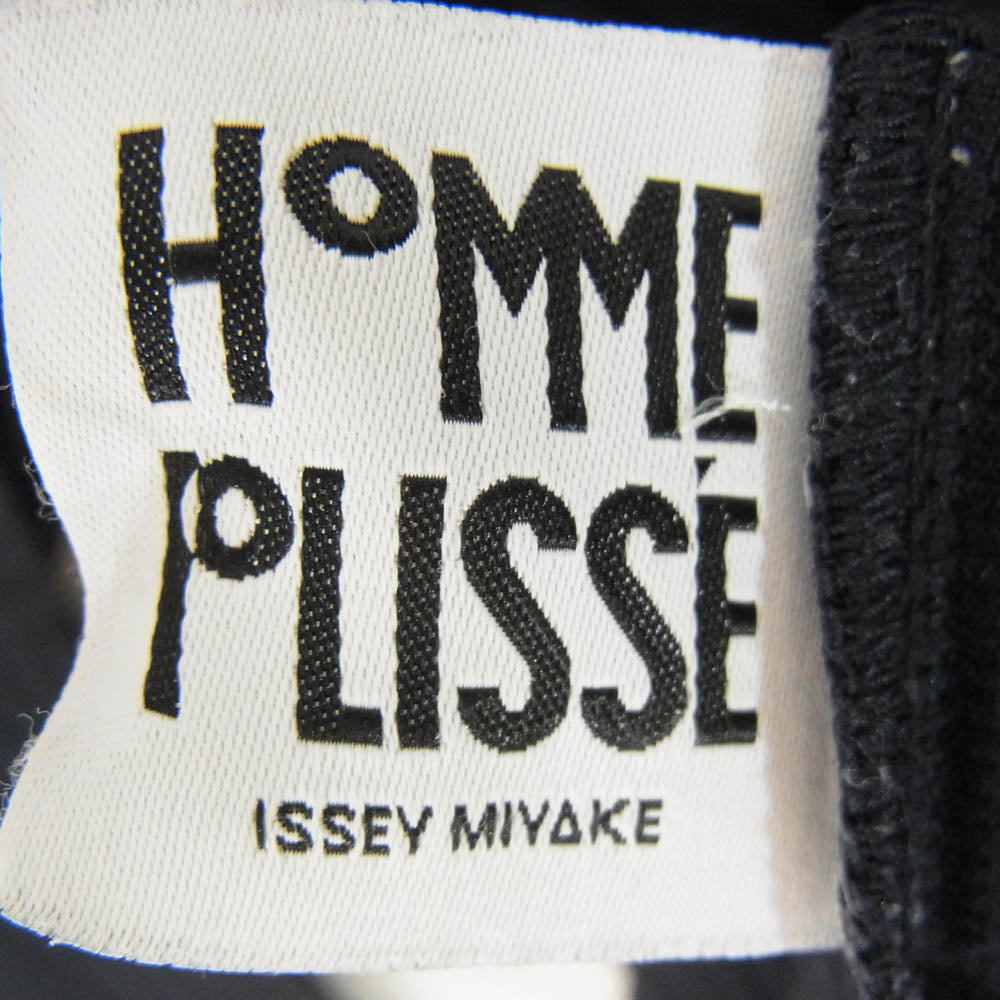HOMME PLISSE ISSEY MIYAKE オム プリッセ イッセイミヤケ HP55JK021 BASICS プリーツ ラウンドネック カットソー ネイビー系 3【中古】
