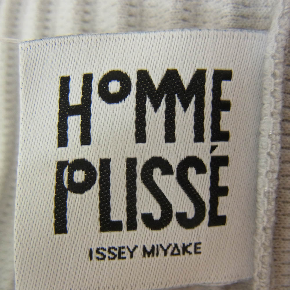 HOMME PLISSE ISSEY MIYAKE オム プリッセ イッセイミヤケ HP55JK421 BASICS ラウンドネック プリーツ カットソー グレー系 4【中古】