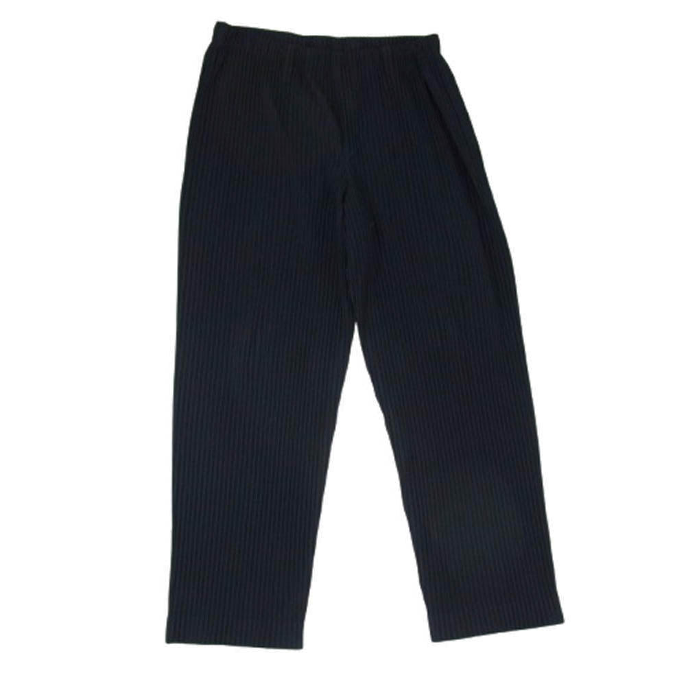 HOMME PLISSE ISSEY MIYAKE オム プリッセ イッセイミヤケ HP55JF150 BASICS プリーツ ストレート ロング パンツ ネイビー系 3【中古】
