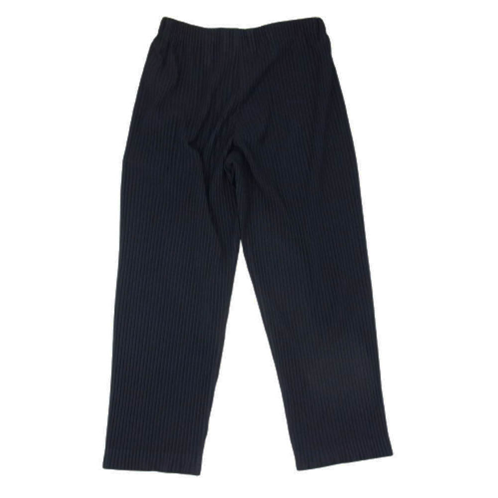 HOMME PLISSE ISSEY MIYAKE オム プリッセ イッセイミヤケ HP55JF150 BASICS プリーツ ストレート ロング パンツ ネイビー系 3【中古】