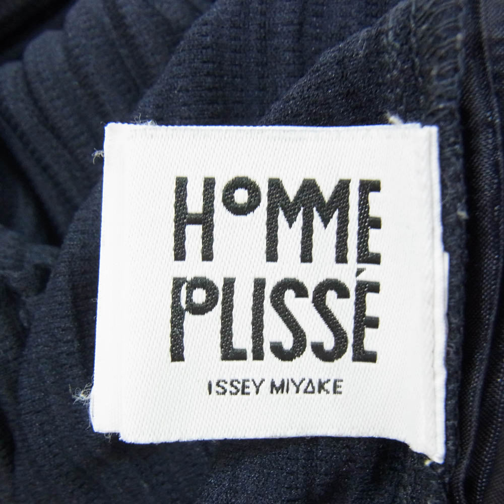 HOMME PLISSE ISSEY MIYAKE オム プリッセ イッセイミヤケ HP55JF150 BASICS プリーツ ストレート ロング パンツ ネイビー系 3【中古】