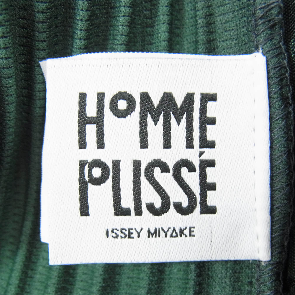 HOMME PLISSE ISSEY MIYAKE オム プリッセ イッセイミヤケ HP51JF153 TAILORED PLEATS 1 プリーツ テーパード パンツ グリーン系 2【中古】