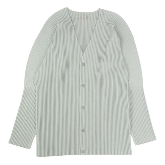 HOMME PLISSE ISSEY MIYAKE オム プリッセ イッセイミヤケ HP55JL441 BASICS プリーツ カーディガン グレー系 4【中古】
