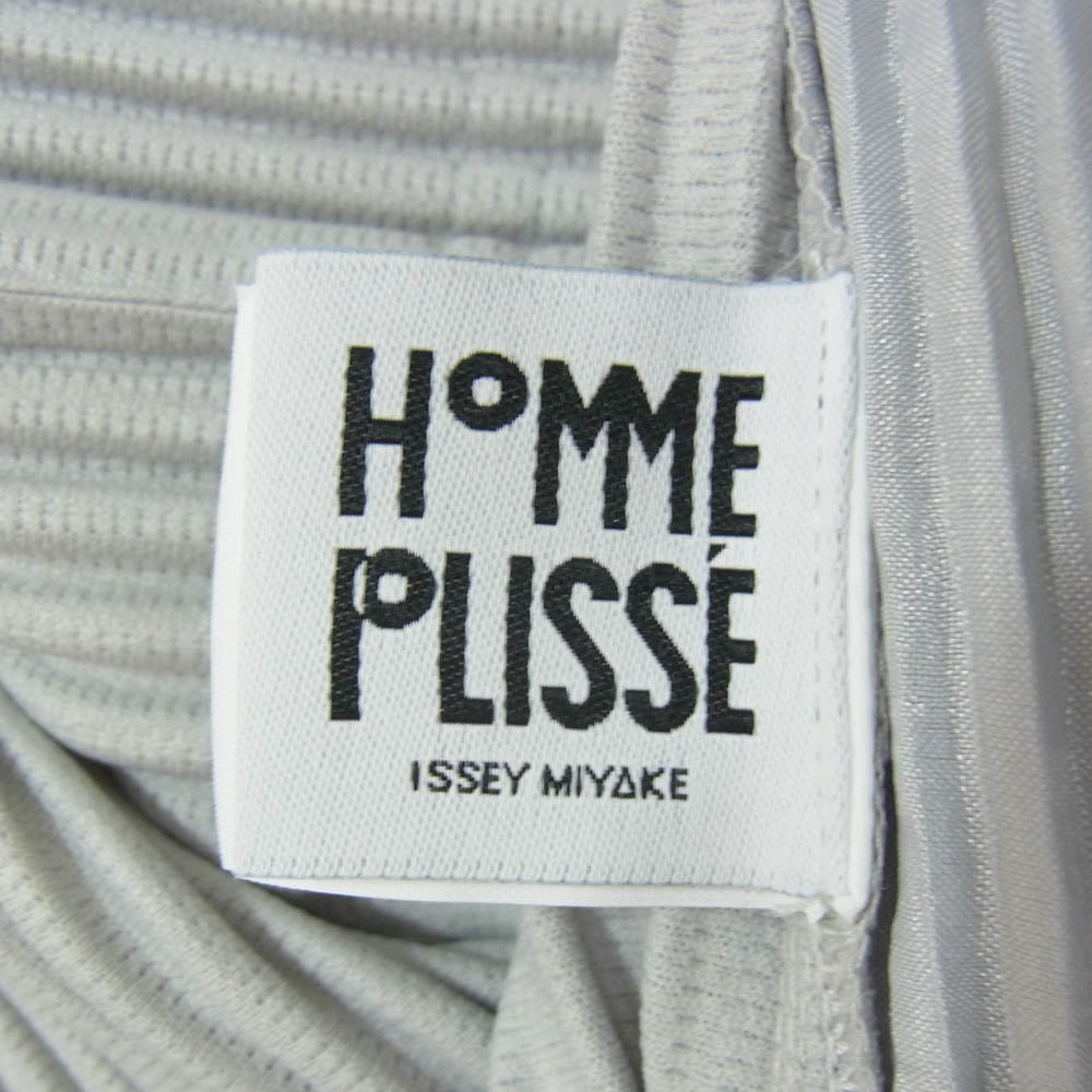 HOMME PLISSE ISSEY MIYAKE オム プリッセ イッセイミヤケ HP55JL441 BASICS プリーツ カーディガン グレー系 4【中古】
