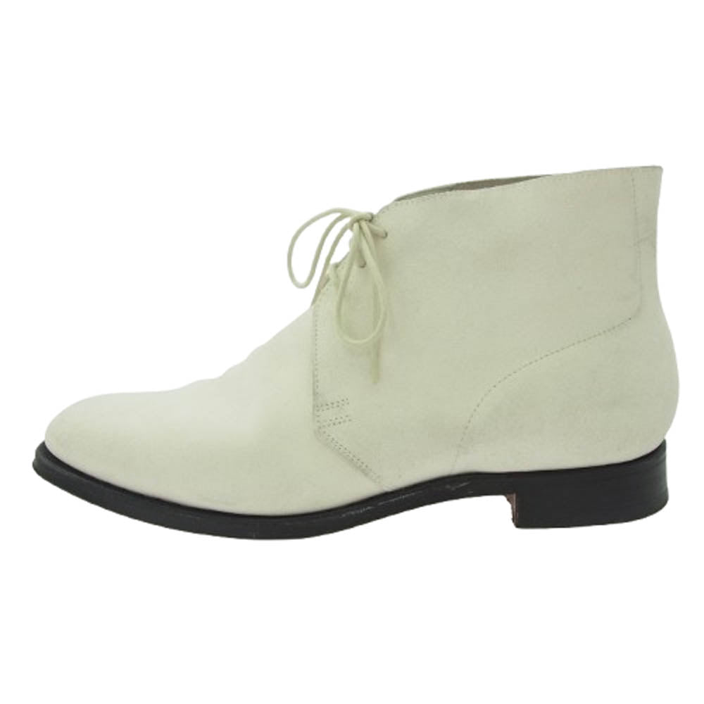 CROCKETT&JONES クロケットアンドジョーンズ Chukka Boot レザーソール スエード チャッカ ブーツ ホワイト系 8D【中古】