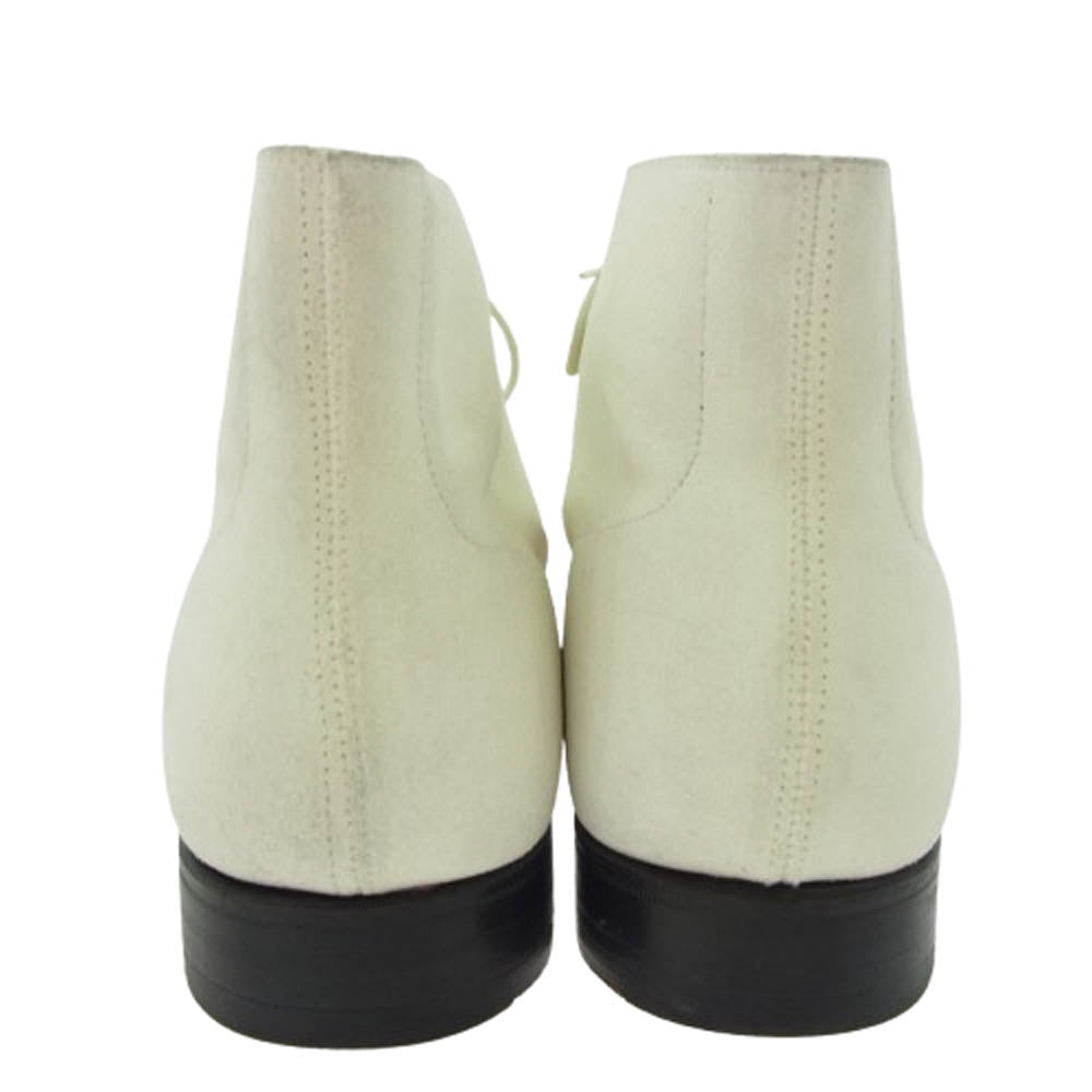 CROCKETT&JONES クロケットアンドジョーンズ Chukka Boot レザーソール スエード チャッカ ブーツ ホワイト系 8D【中古】