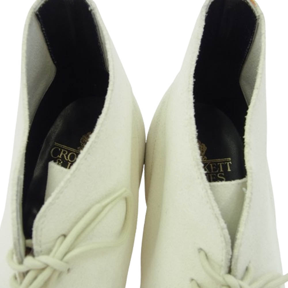 CROCKETT&JONES クロケットアンドジョーンズ Chukka Boot レザーソール スエード チャッカ ブーツ ホワイト系 8D【中古】