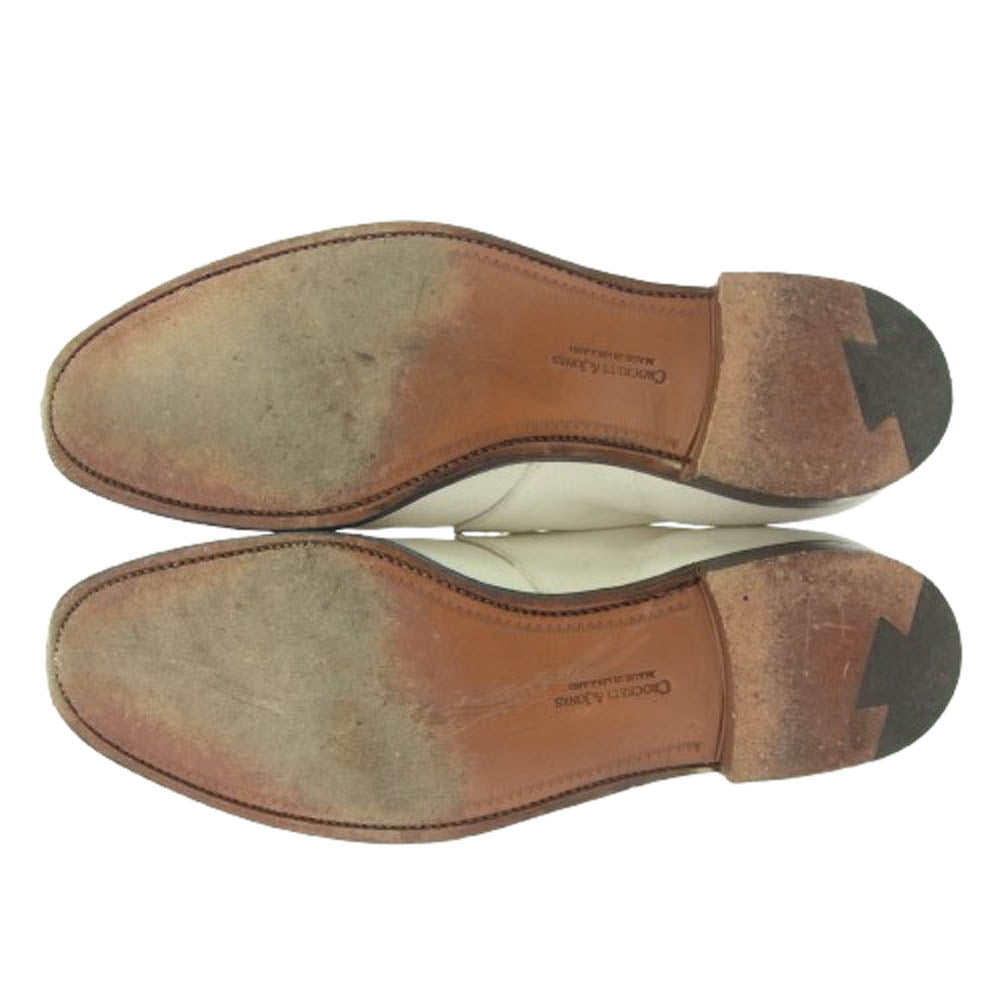 CROCKETT&JONES クロケットアンドジョーンズ Chukka Boot レザーソール スエード チャッカ ブーツ ホワイト系 8D【中古】