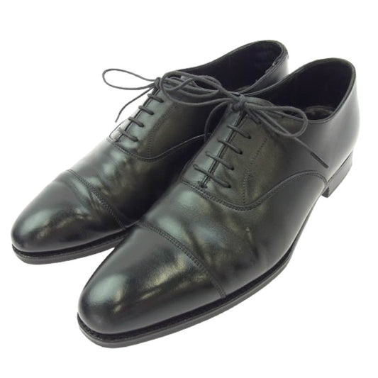 CROCKETT&JONES クロケットアンドジョーンズ 9447 AUDLEY BLACK CALF LEATHER SOLE ストレートチップ オードリー ブラック カーフ レザー ソール シューズ ブラック系 7.5Ｄ【中古】
