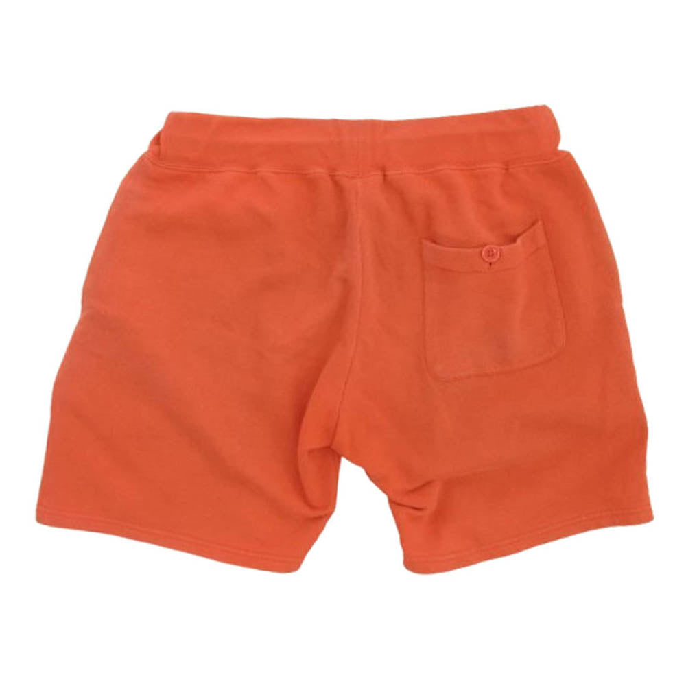STUSSY ステューシー ロゴ スウェット ショートハーフ ショーツ パンツ オレンジ系 M【中古】