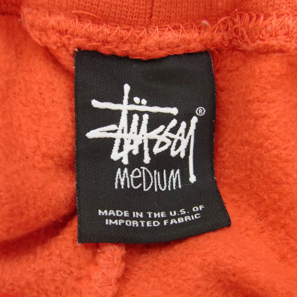 STUSSY ステューシー ロゴ スウェット ショートハーフ ショーツ パンツ オレンジ系 M【中古】