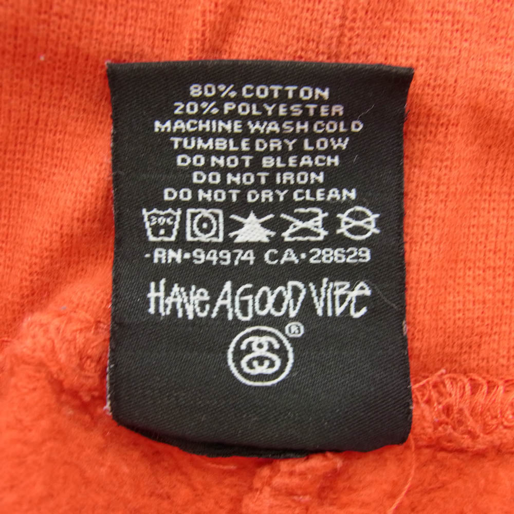 STUSSY ステューシー ロゴ スウェット ショートハーフ ショーツ パンツ オレンジ系 M【中古】