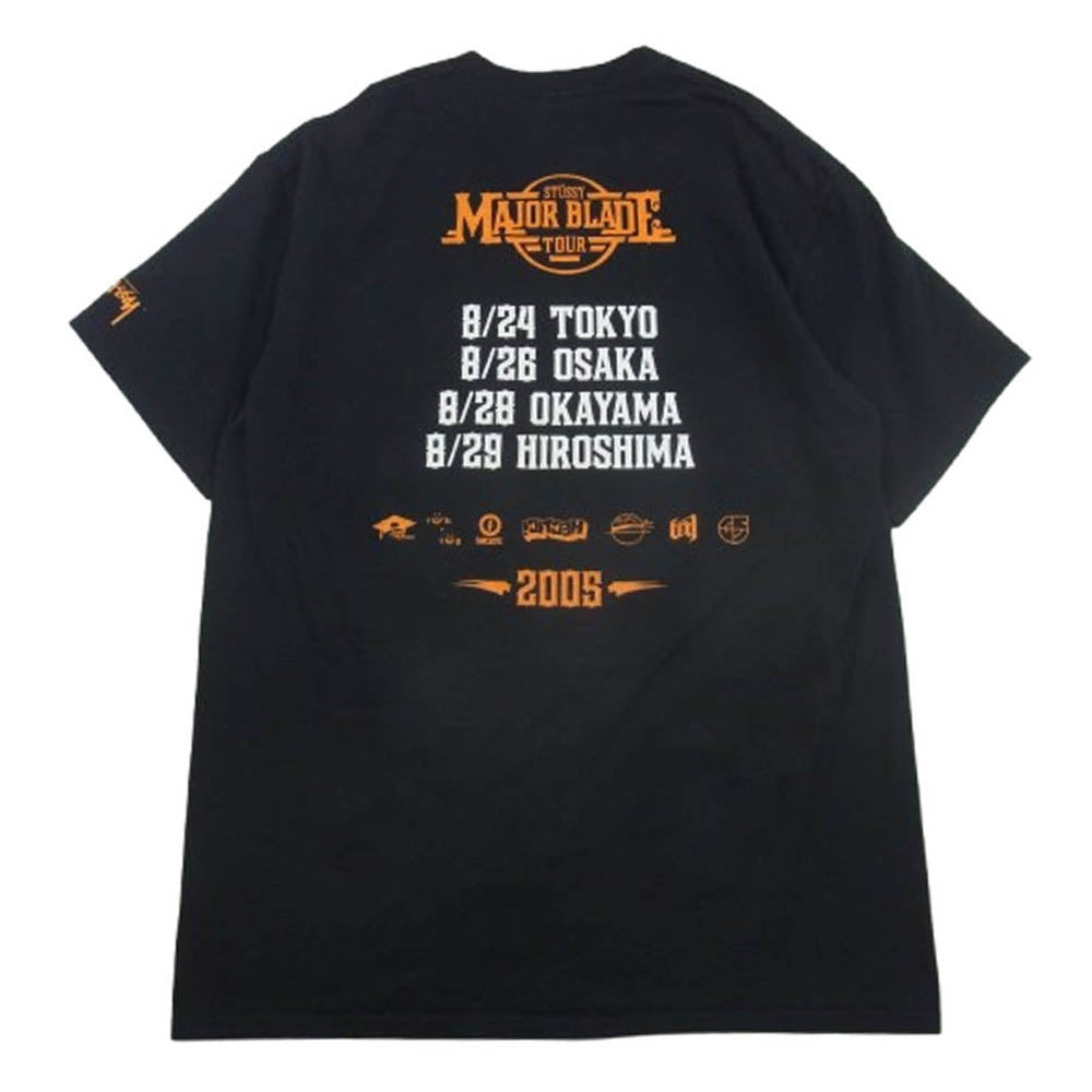 STUSSY ステューシー 05SS 2005年製 Major blade TOUR プリント ツアー Tシャツ 半袖 ブラック系 L【中古】