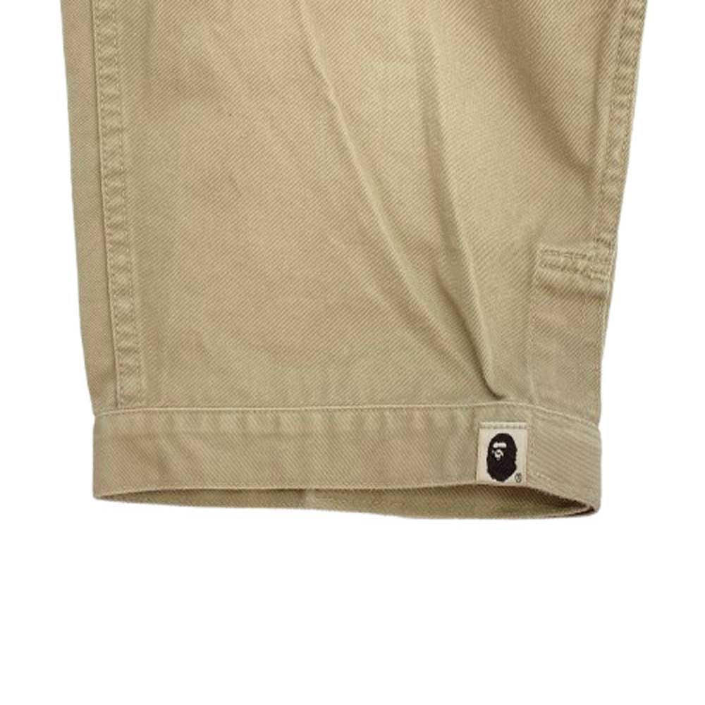 A BATHING APE アベイシングエイプ ロゴテープ クロップド チノパンツ ベージュ系 XL【中古】