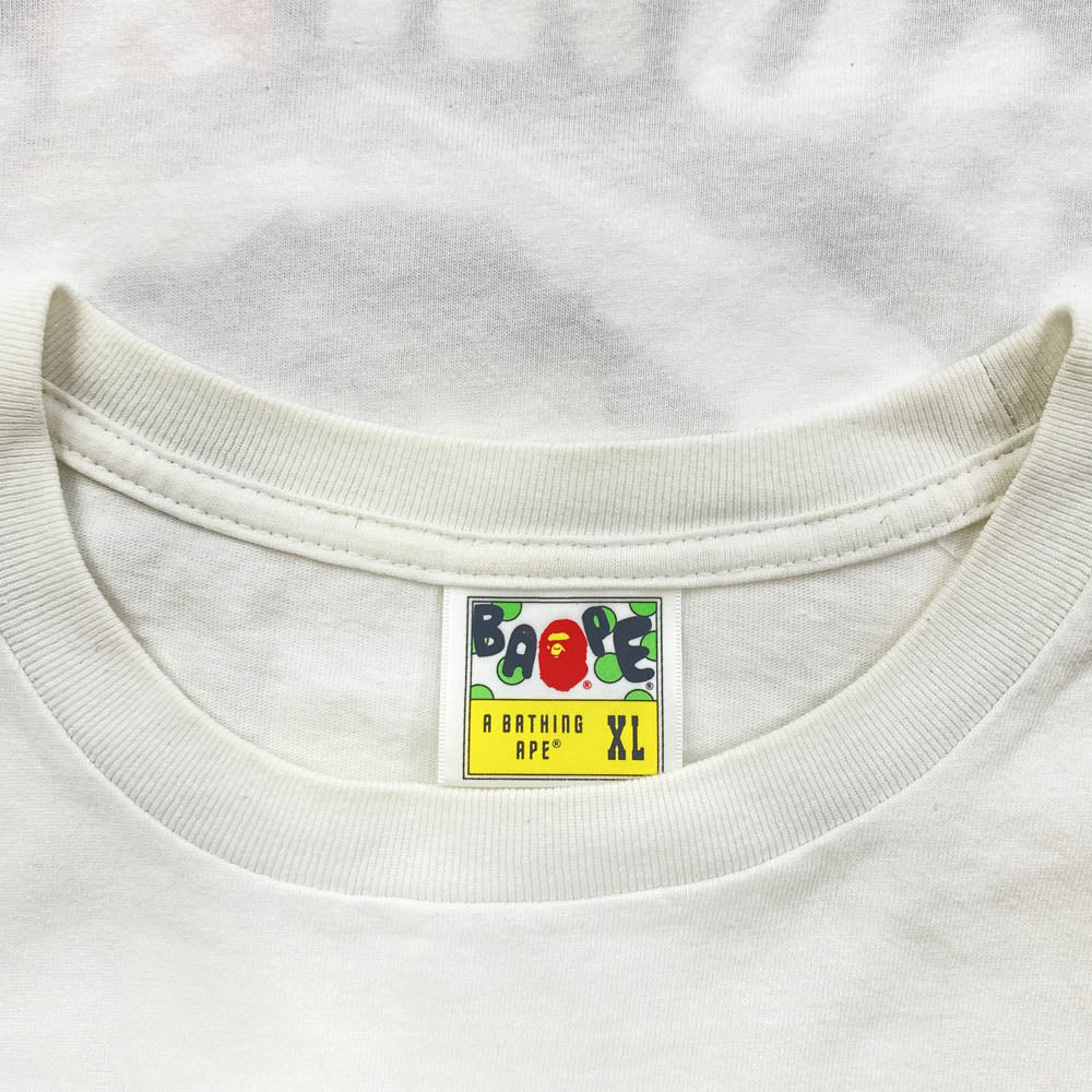 A BATHING APE アベイシングエイプ BUSY WORKS マルチカモ 半袖 Tシャツ ホワイト系 XL【中古】