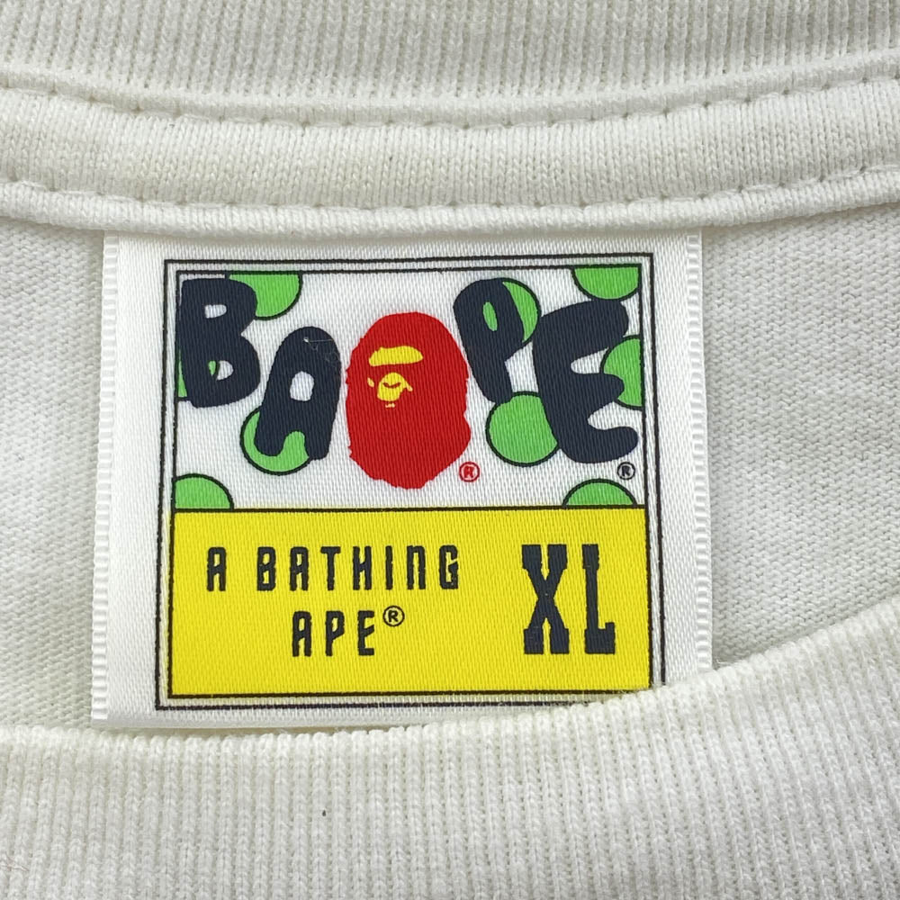 A BATHING APE アベイシングエイプ BUSY WORKS マルチカモ 半袖 Tシャツ ホワイト系 XL【中古】