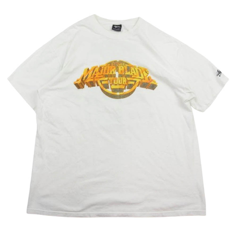 STUSSY ステューシー 05SS 2005年製 Major blade TOUR プリント ツアー Tシャツ 半袖 ホワイト系 L【中古】