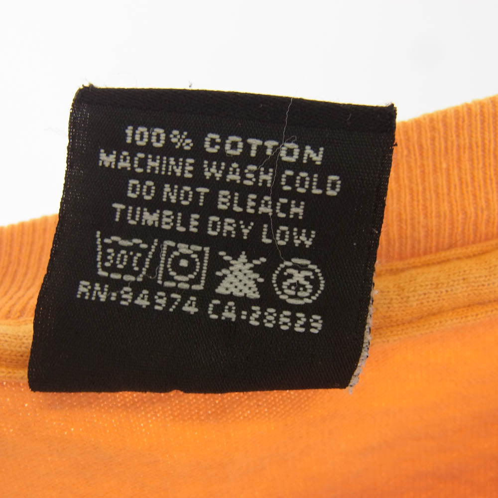 STUSSY ステューシー 8ボール ゴールド プリント Tシャツ 半袖 オレンジ オレンジ系 L【中古】