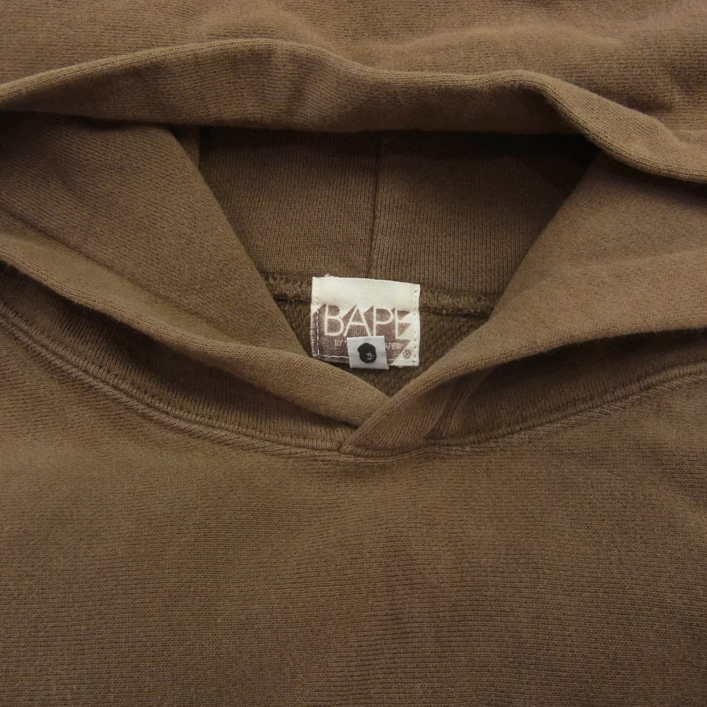 A BATHING APE アベイシングエイプ ネオン カレッジ ロゴ プルオーバー スウェット パーカー ブラウン系 L【中古】
