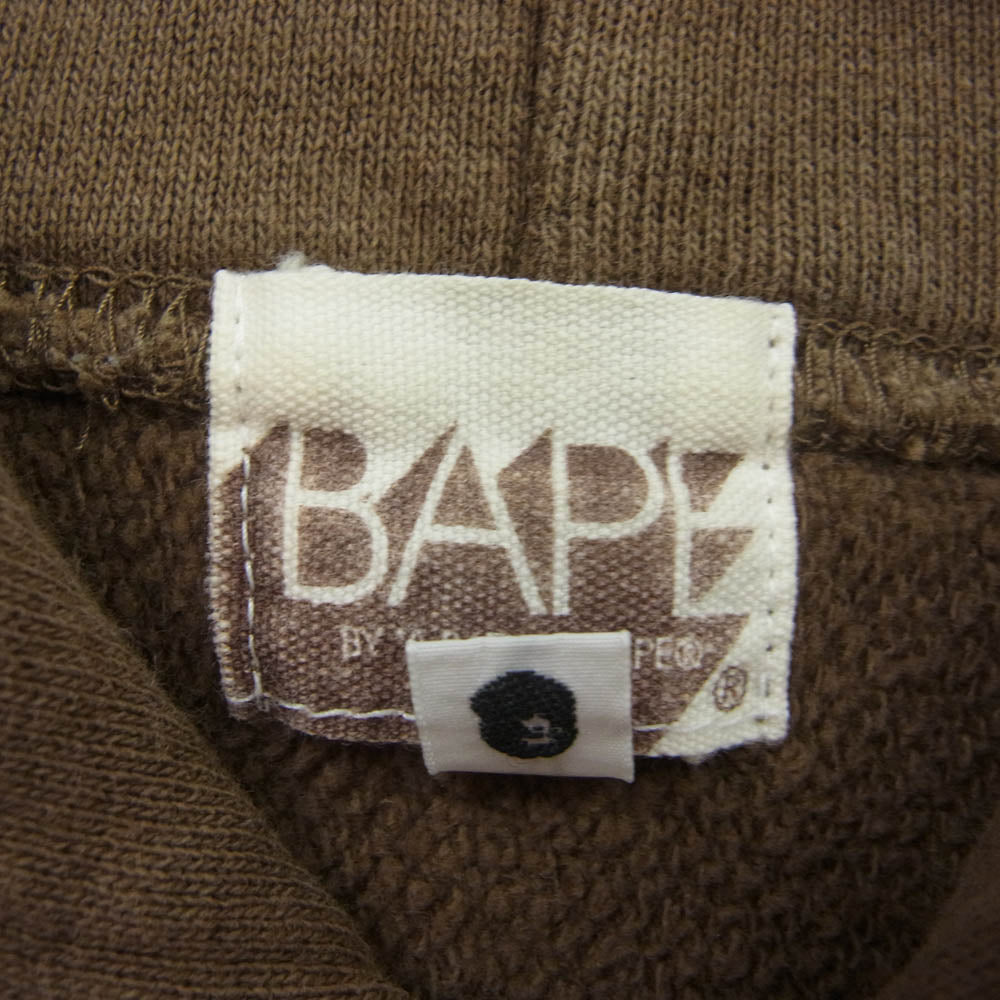 A BATHING APE アベイシングエイプ ネオン カレッジ ロゴ プルオーバー スウェット パーカー ブラウン系 L【中古】