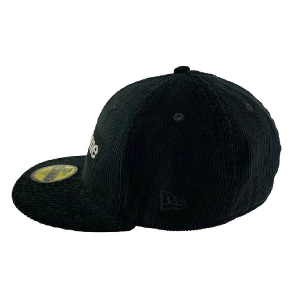 Supreme シュプリーム 15AW × NEW ERA ニューエラ Corduroy Box Logo Cap コーデュロイ ボックス ロゴ ベースボール キャップ ブラック系 60.6cm【中古】