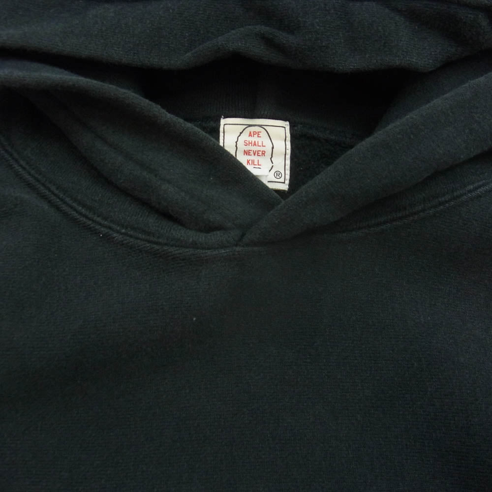 A BATHING APE アベイシングエイプ 初期タグ アーチロゴ ロゴ プリント スウェット プルオーバー パーカー ブラック系 L【中古】