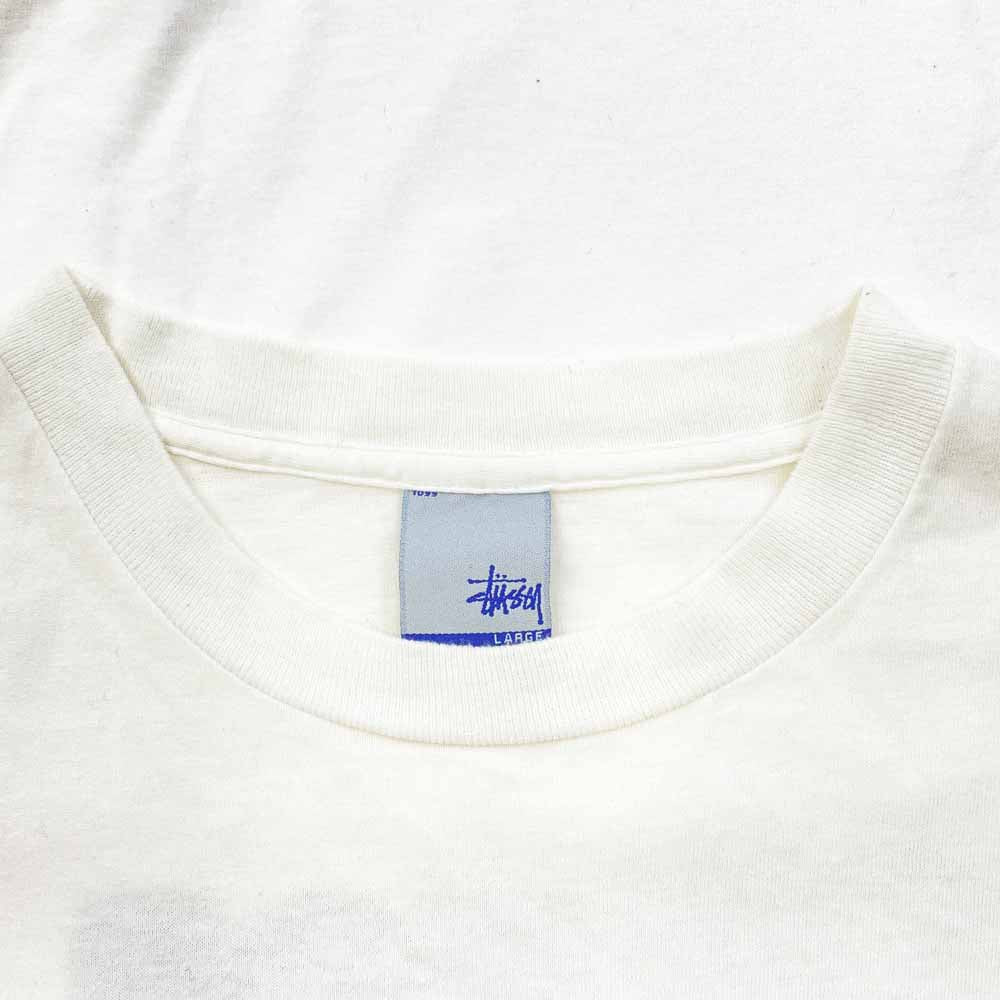 STUSSY ステューシー 00s 銀タグ SKATE THING スケートシング スケシン スカル プリント Tシャツ 半袖 ホワイト系 L【中古】