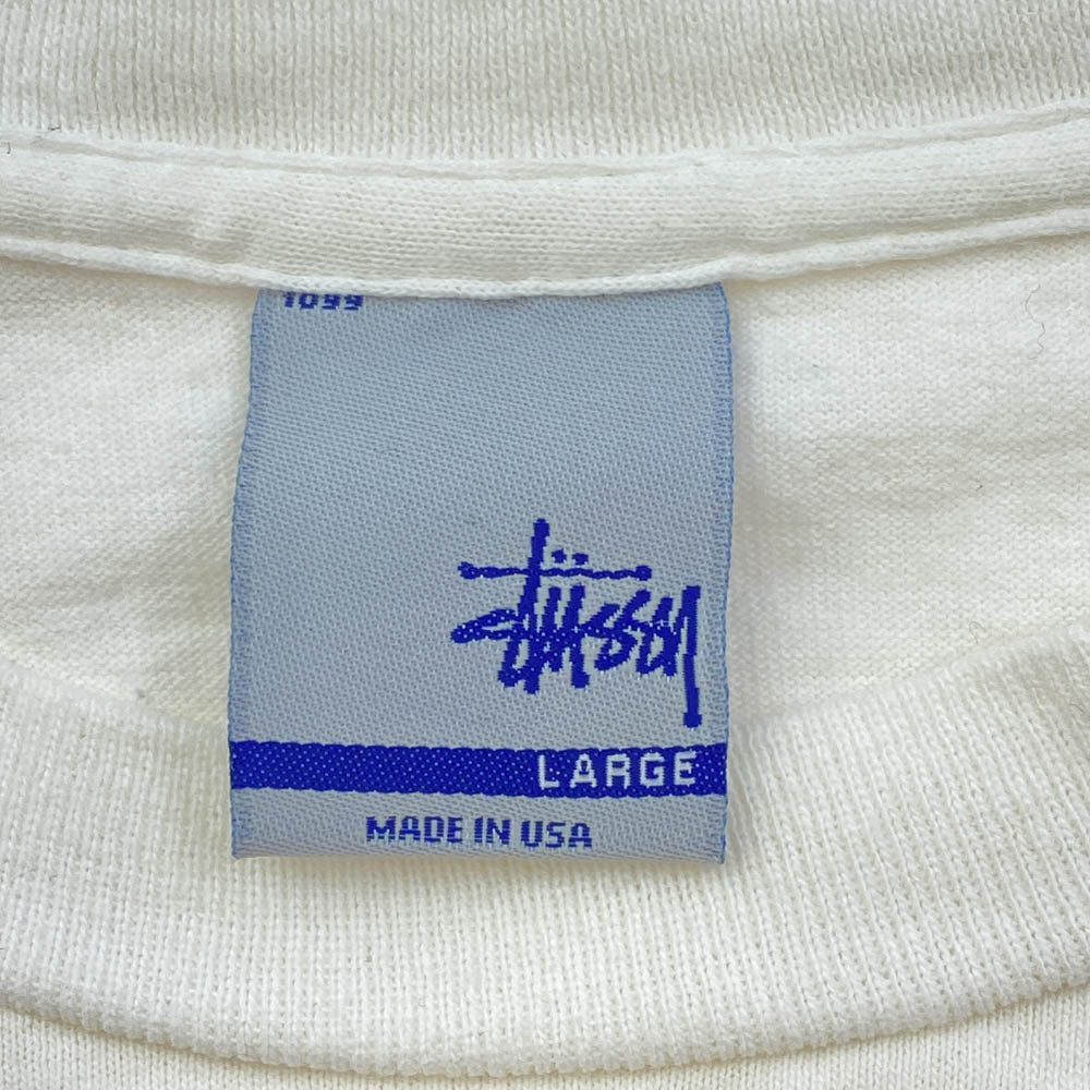 STUSSY ステューシー 00s 銀タグ SKATE THING スケートシング スケシン スカル プリント Tシャツ 半袖 ホワイト系 L【中古】