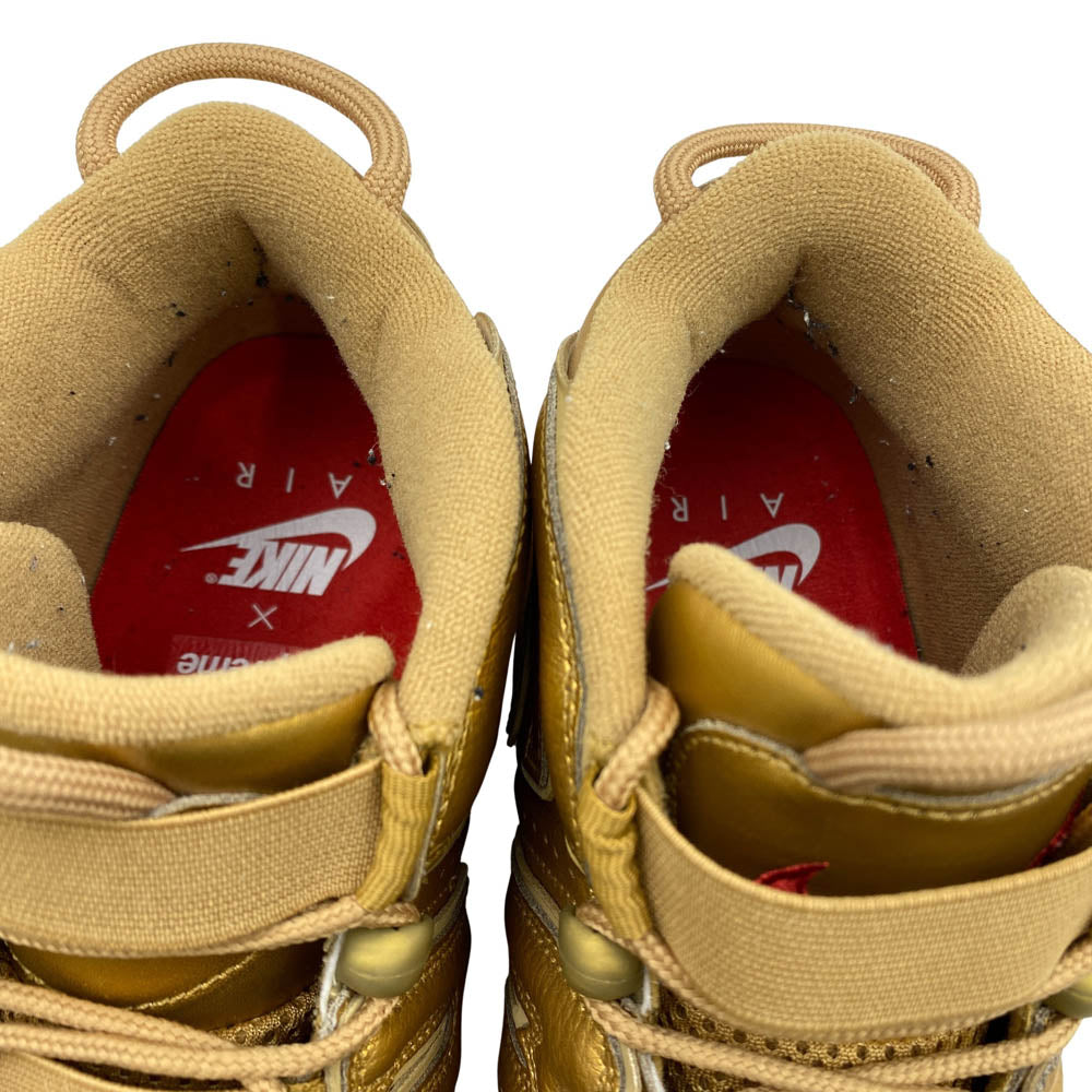 Supreme シュプリーム 902290-700 × NIKE ナイキ AIR MORE UPTEMPO METALLIC GOLD フェイクバスターズ 鑑定済 エア モア アップテンポ モアテン メタリック ゴールド ハイカットスニーカー メタリック ゴールド 28cm【中古】