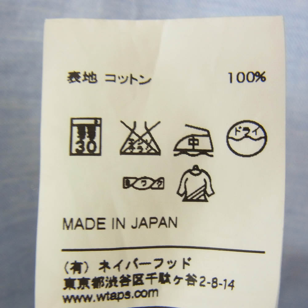 WTAPS ダブルタップス 122SPDT-SHM05 VIYELLA COTTON 長袖 シャツ ライトブルー系 M【中古】