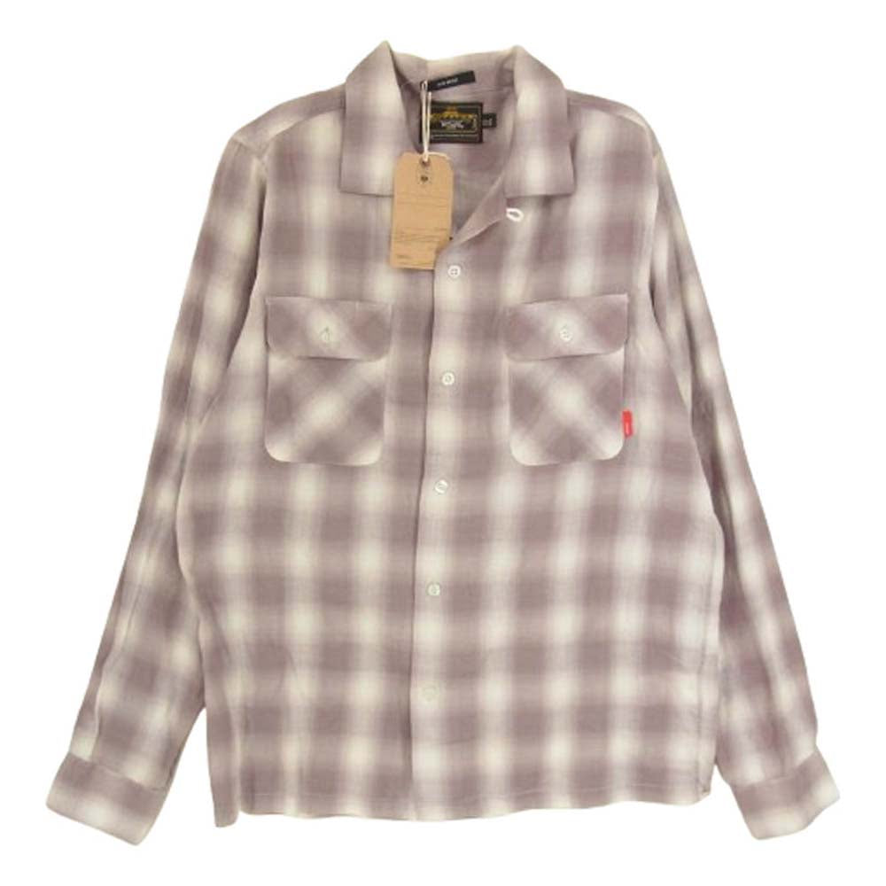 WTAPS ダブルタップス 101GWDT-SHM01 オープンカラー オンブレ チェック 長袖 シャツ パープル系 M【中古】