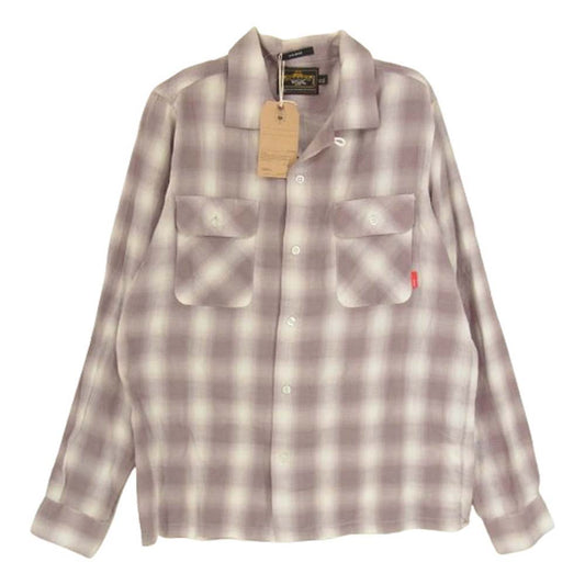 WTAPS ダブルタップス 101GWDT-SHM01 オープンカラー オンブレ チェック 長袖 シャツ パープル系 M【中古】