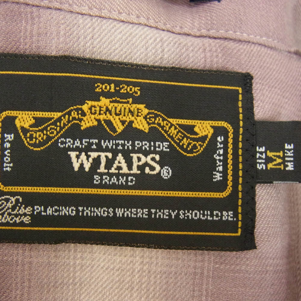 WTAPS ダブルタップス 101GWDT-SHM01 オープンカラー オンブレ チェック 長袖 シャツ パープル系 M【中古】