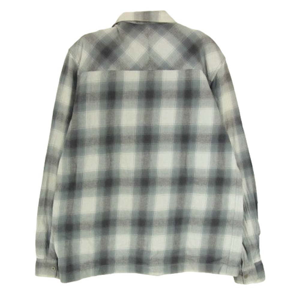 WTAPS ダブルタップス 12AW 122GWDT-SHM01 VATOS LS SHIRTS COTTON TEXTILE バトス テキスタイル オープンカラー オンブレ 長袖 チェック シャツ ブラック系 M【中古】