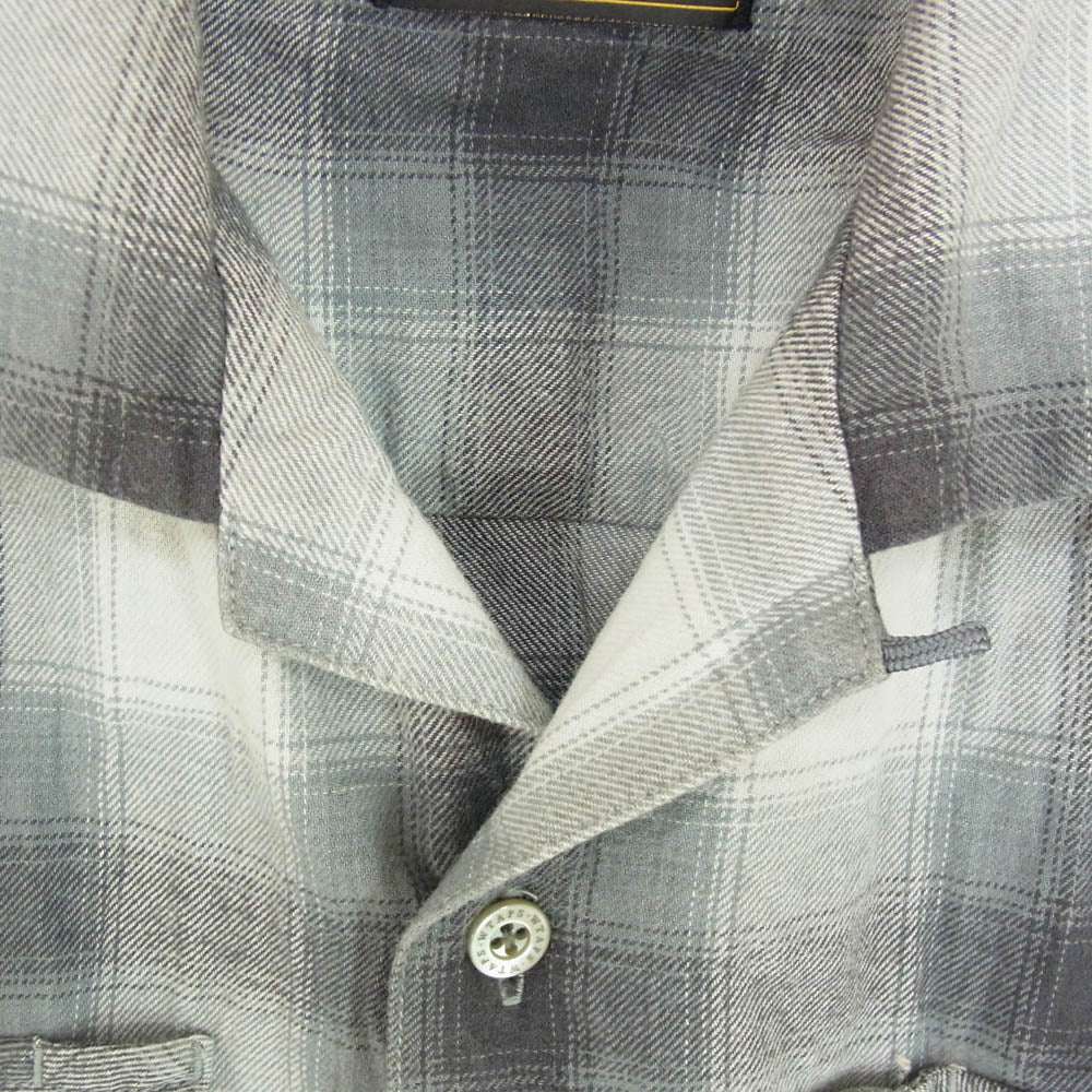 WTAPS ダブルタップス 12AW 122GWDT-SHM01 VATOS LS SHIRTS COTTON TEXTILE バトス テキスタイル オープンカラー オンブレ 長袖 チェック シャツ ブラック系 M【中古】