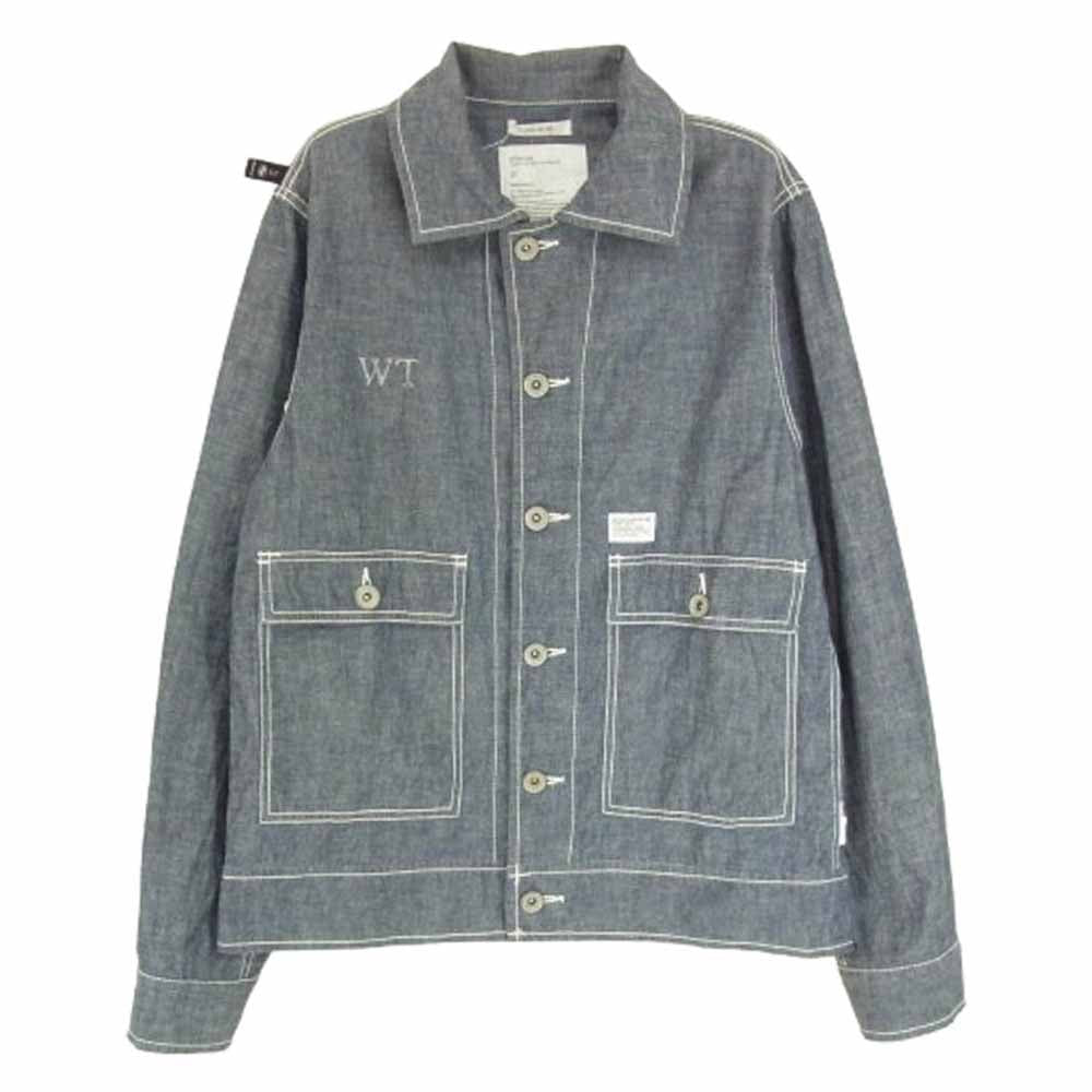WTAPS ダブルタップス 121LTDT-JKM01 DECK ロゴプリント シャンブレー ワーク ジャケット ブルー系 2【中古】
