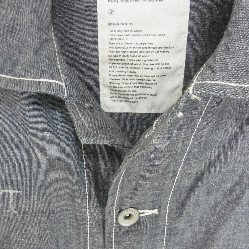 WTAPS ダブルタップス 121LTDT-JKM01 DECK ロゴプリント シャンブレー ワーク ジャケット ブルー系 2【中古】