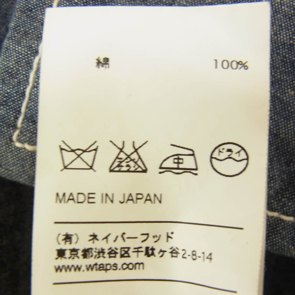 WTAPS ダブルタップス 121LTDT-JKM01 DECK ロゴプリント シャンブレー ワーク ジャケット ブルー系 2【中古】