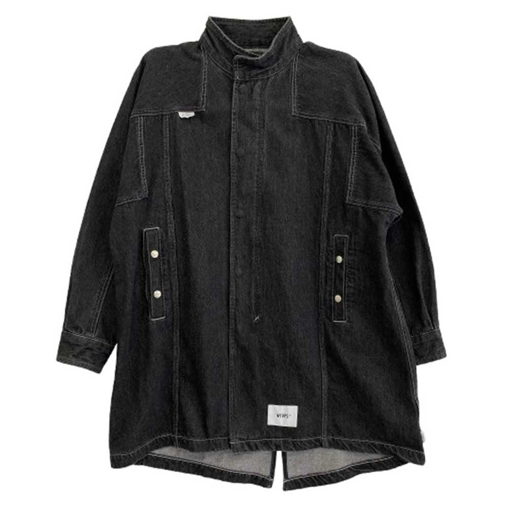 WTAPS ダブルタップス 21SS 211WVDT-JKM02 THOMPSON COTTON DENIM トンプソン フィッシュテール ジップアップ デニム コート ジャケット グレー系 1【中古】