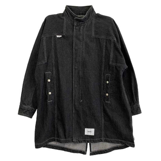 WTAPS ダブルタップス 21SS 211WVDT-JKM02 THOMPSON COTTON DENIM トンプソン フィッシュテール ジップアップ デニム コート ジャケット グレー系 1【中古】