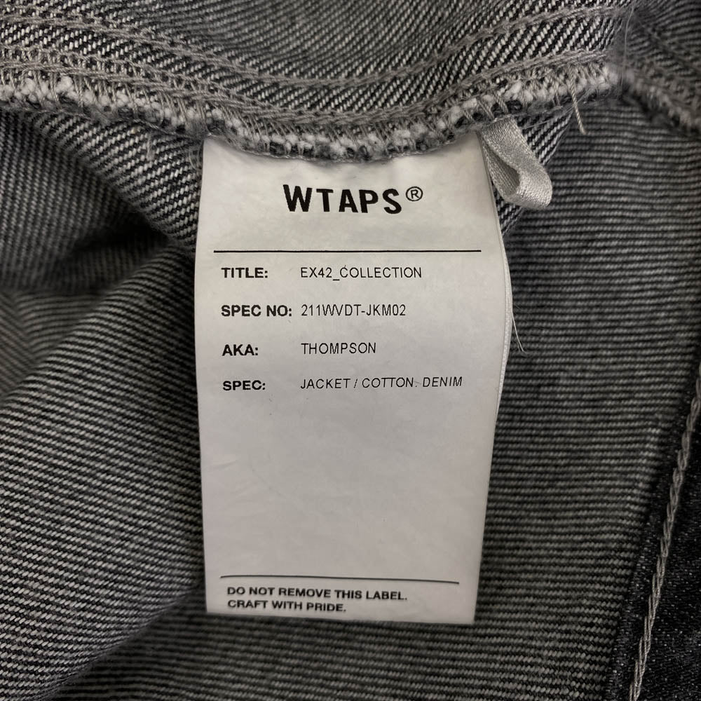 WTAPS ダブルタップス 21SS 211WVDT-JKM02 THOMPSON COTTON DENIM トンプソン フィッシュテール ジップアップ デニム コート ジャケット グレー系 1【中古】