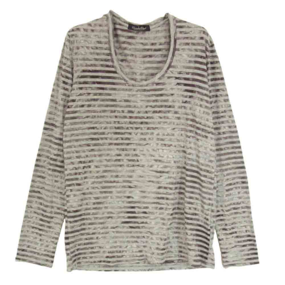 TORNADO MART トルネードマート Vネック ボーダー Tシャツ カットソー グレー系 サイズ表記無【中古】