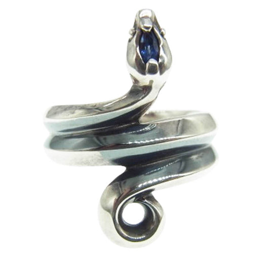 PUERTA DEL SOL プエルタデルソル シルバー950 サファイヤ スネーク リング シルバー系 19号【中古】