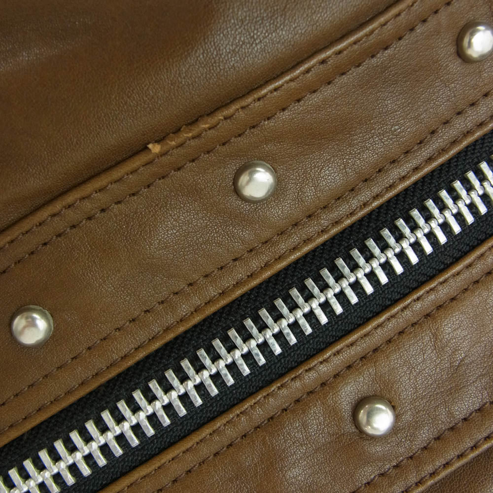 UNDERCOVER アンダーカバー 09SS C4212 POPTONES NEO BOY期 UISM スタッズ レザー ライダース ジャケット ブルゾン ブラウン系 2【中古】