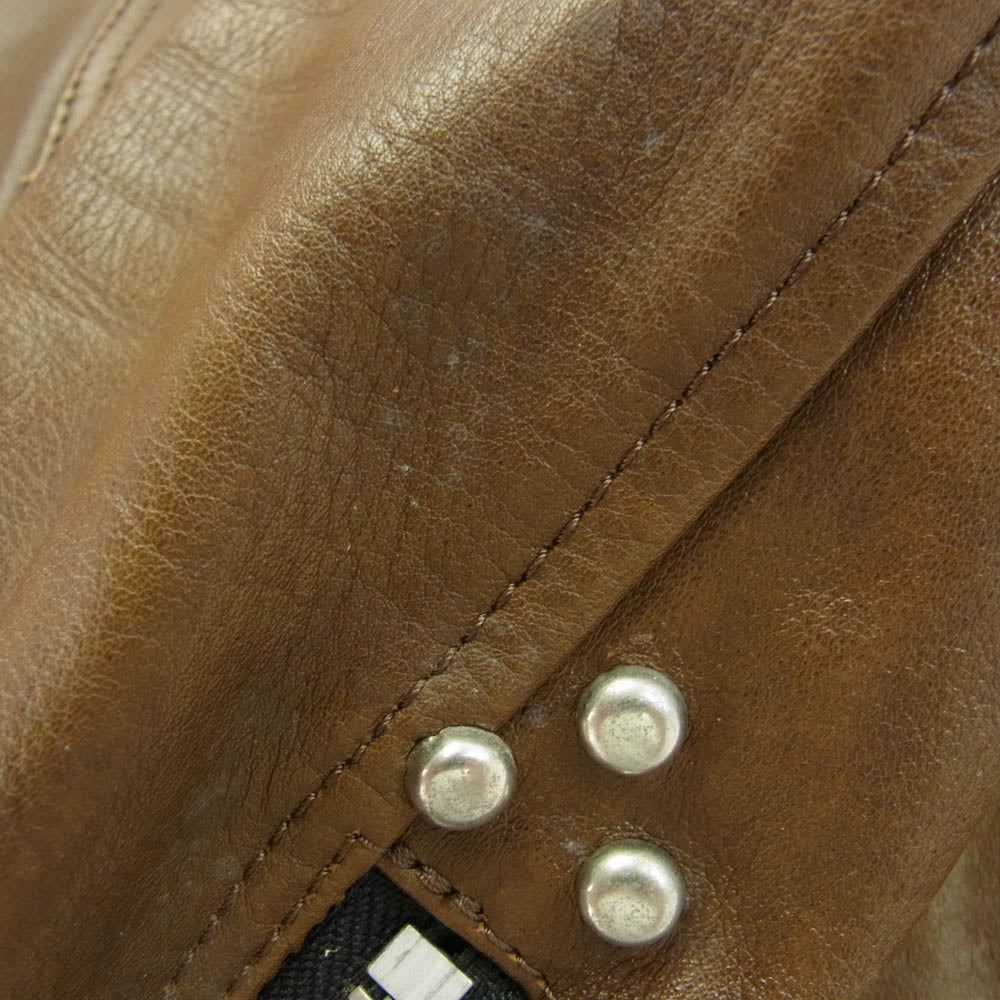 UNDERCOVER アンダーカバー 09SS C4212 POPTONES NEO BOY期 UISM スタッズ レザー ライダース ジャケット ブルゾン ブラウン系 2【中古】