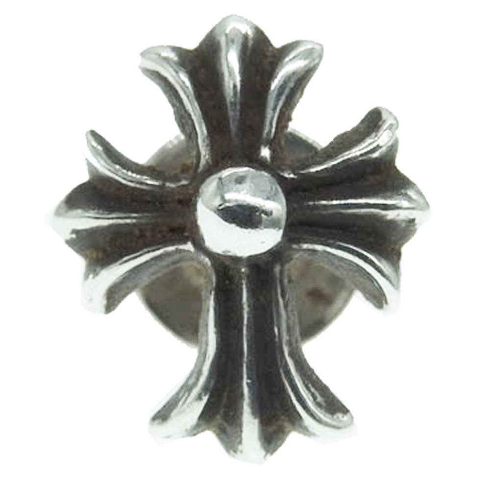 CHROME HEARTS クロムハーツ（原本無） No2 CH CRS CH CHクロス スタッド ピアス シルバー系【中古】