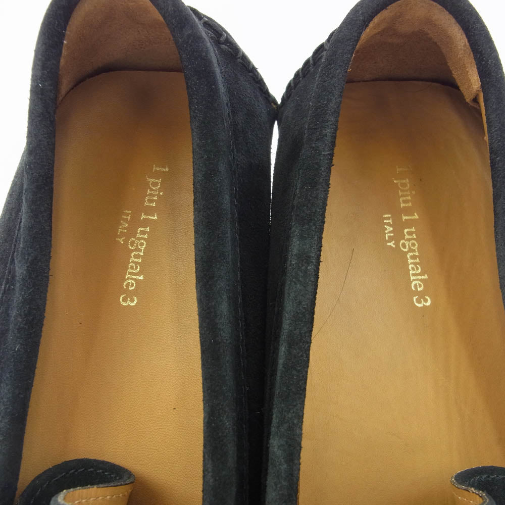 1piu1uguale3 ウノピュウノウグァーレトレ 113 スエード ローファー ブラック系 42【中古】