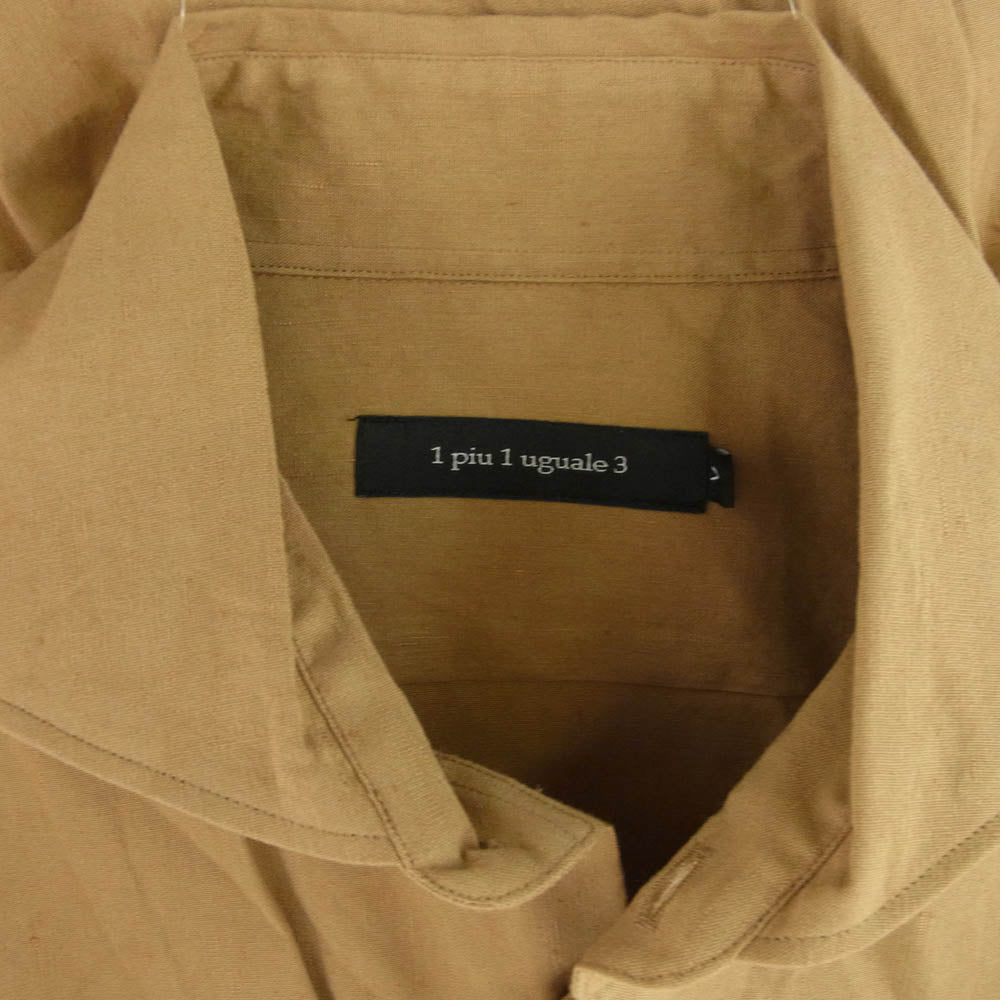 1piu1uguale3 ウノピュウノウグァーレトレ MRS168 PLAIN SHIRTS ホリゾンタルカラー 長袖 シャツ ベージュ ベージュ系 5【中古】